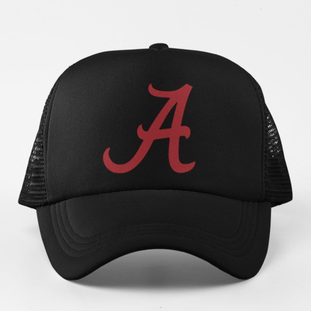 NEW Alabama Crimson Tide A Foam Trucker Mesh Snapback Hat BLACK